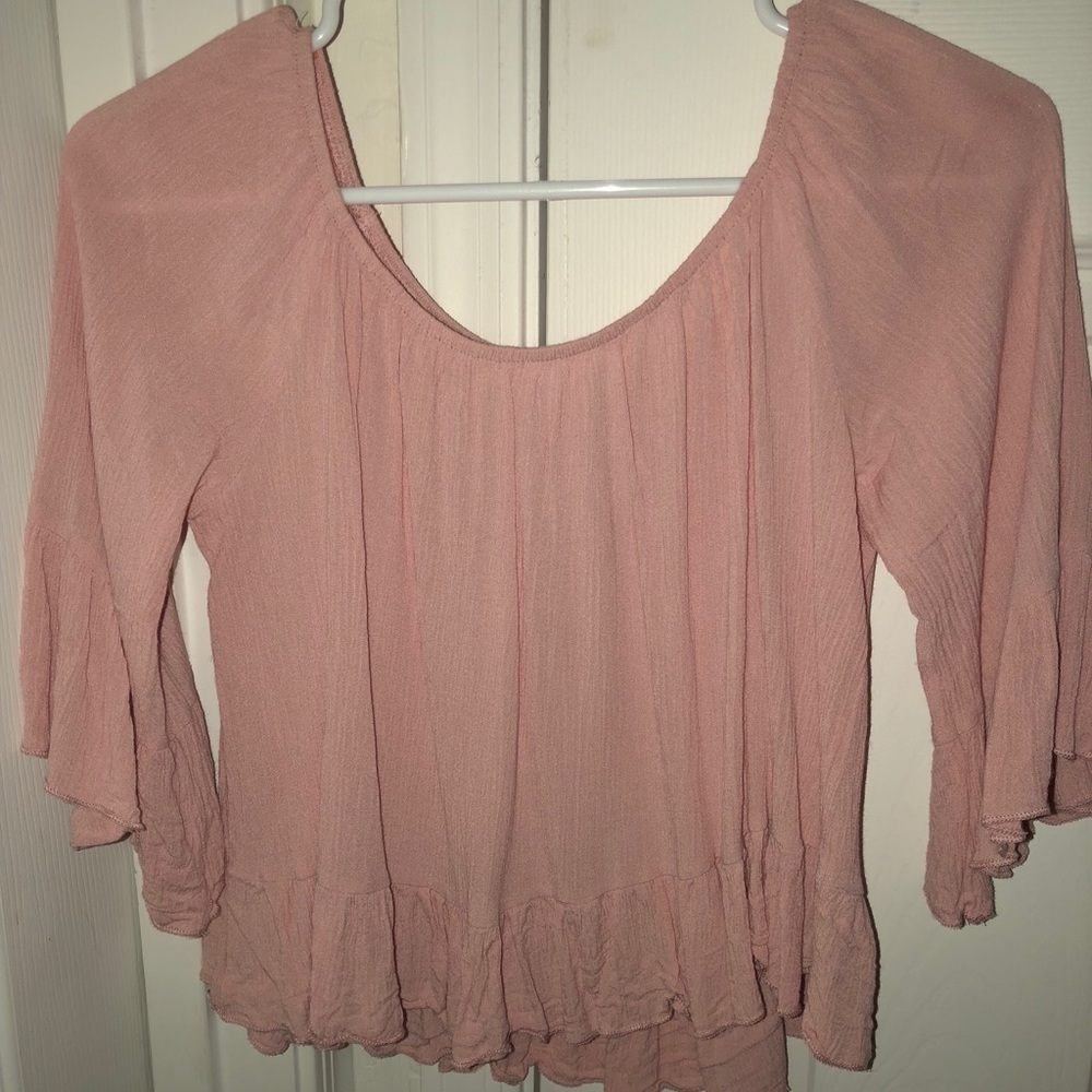 Ruffle off the shoulder top